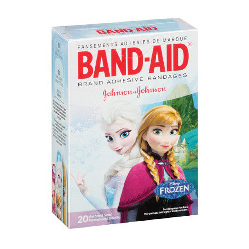 Band Aid Adhesive Bandages, Disneys Frozen, Assorted Sizes - 20 Ea
